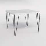 Mesa Eames Clips De Ferro Tampo Quadrado 90x90 Preto