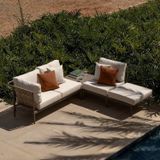 Conjunto Jardim E Varanda 1 Chaise 1 Sofá 1 Puff 1 Mesa Lateral 70cm Refúgio Cabecasa Madeiramadeira Champanhe/quaker Areia