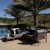 Conjunto Jardim E Varanda 1 Chaise 1 Sofá 1 Puff 1 Mesa Lateral 70cm Refúgio Cabecasa Madeiramadeira Champanhe/cinza Mesclado