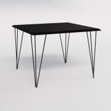 Mesa Eames Clips De Ferro Tampo Quadrado 90x90 Preto