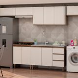 Cozinha Completa Com Área De Serviço Integrada Ébano/off White