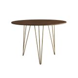 Mesa De Jantar Redonda 90cm Clips 3 Pés Base Amendoa