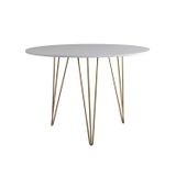Mesa De Jantar Redonda 90cm Clips 3 Pés Base Branco