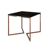 Mesa Jantar Industrial Quadrada 90cm Base Cobre V Preto