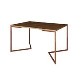 Mesa Jantar Industrial Retangular 137x90cm Base Cobre V Amendoa