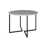 Mesa Jantar Industrial Redonda Base V Ferro Tampo 110cm Branco