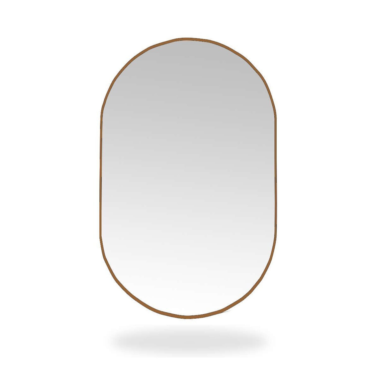 Espelho Decorativo Modelo Pílula 50x80cm Para Banheiro, Sala, Escritório, Cozinha, Hall Caramelo