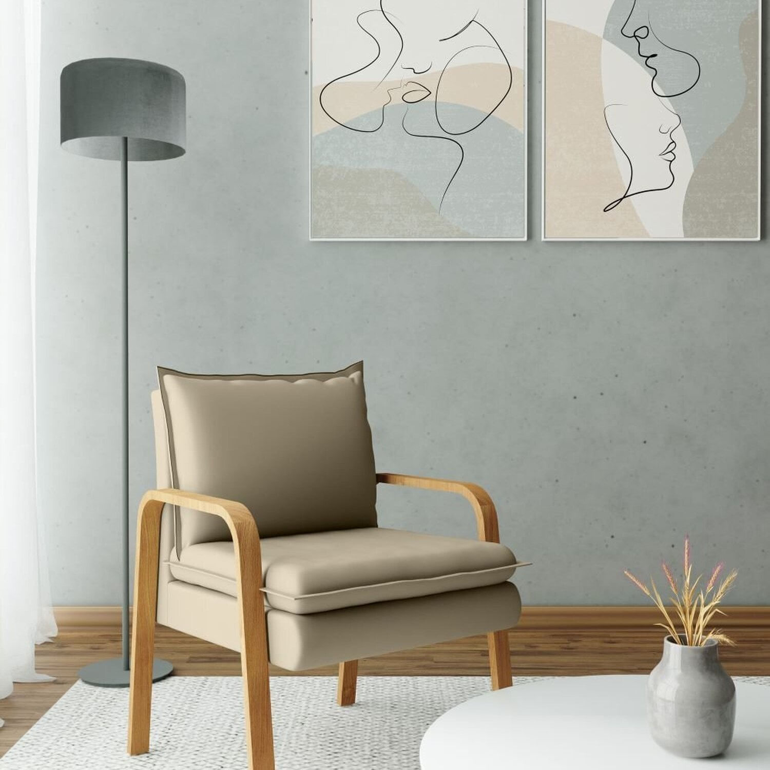 Poltrona Bela Classe 3a Cod:190 Bege Claro