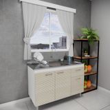Balcão De Pia Cozinha 120cm Armário Gabinete Morgana Riga