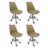 Kit 4 Cadeiras Para Escritório Secretária Decorativa Eames Chicago Fendi