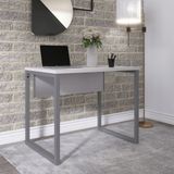 Mesa Para Escritório Industrial 90cm Pe25 Cinza/grafito