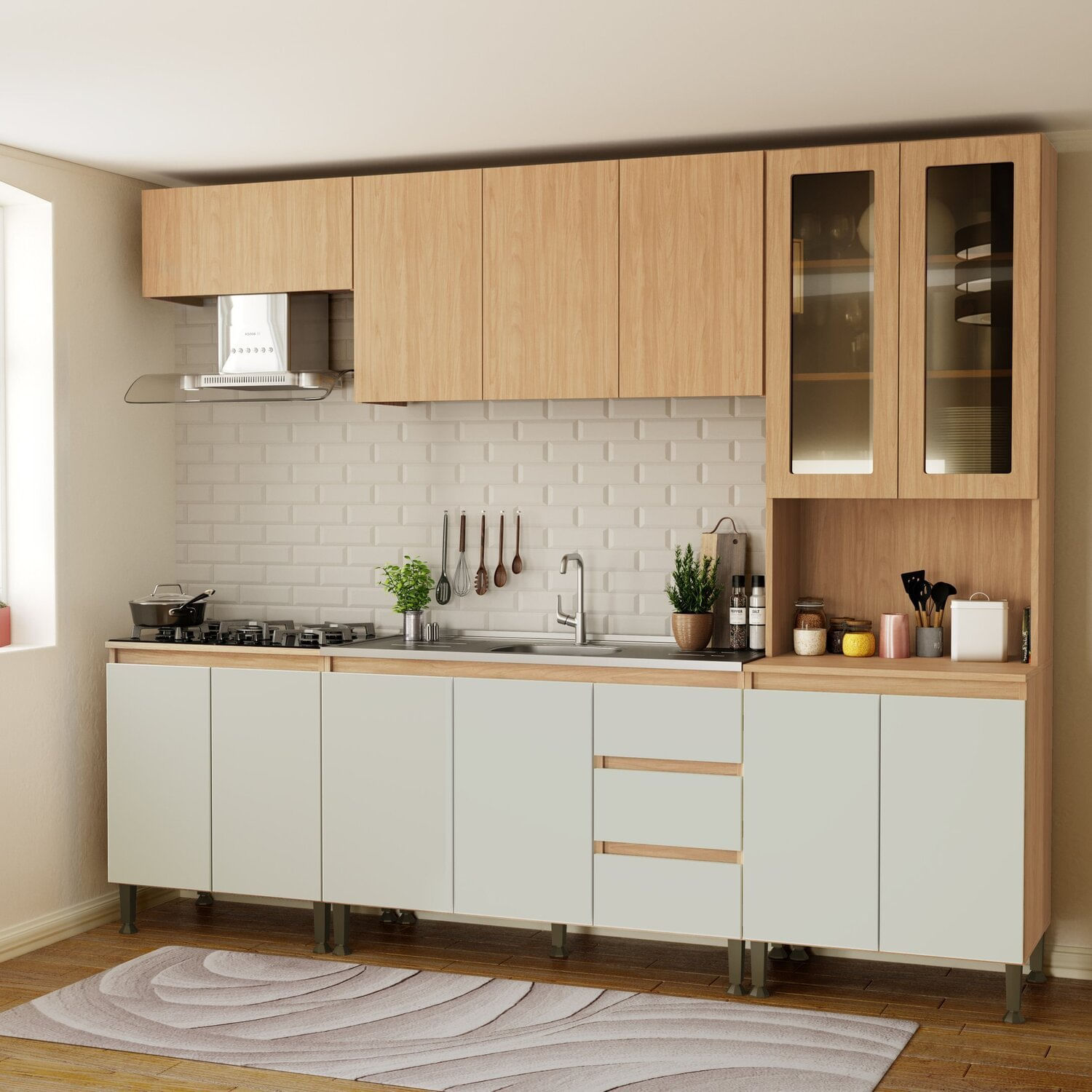 Cozinha Rebeca 02 - 2600 X 2200 X 520 Mel/off White