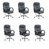 Kit 6 Cadeiras Para Escritório Presidente Master Soft Preto