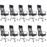 Kit 5 Cadeiras De Escritorio Presidente Comfort Preto