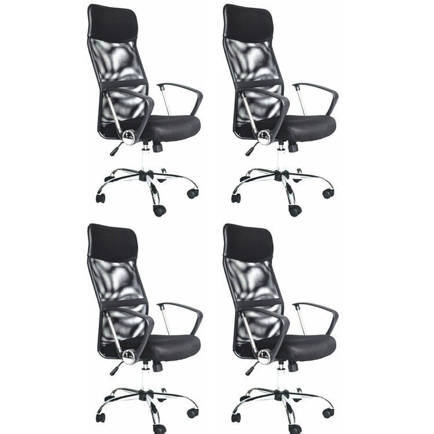 Kit 4 Cadeira De Escritorio Presidente Comfort Preto