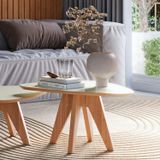 Mesa De Centro Orgânica 65cm Nature Dalla Costa Off White/freijó