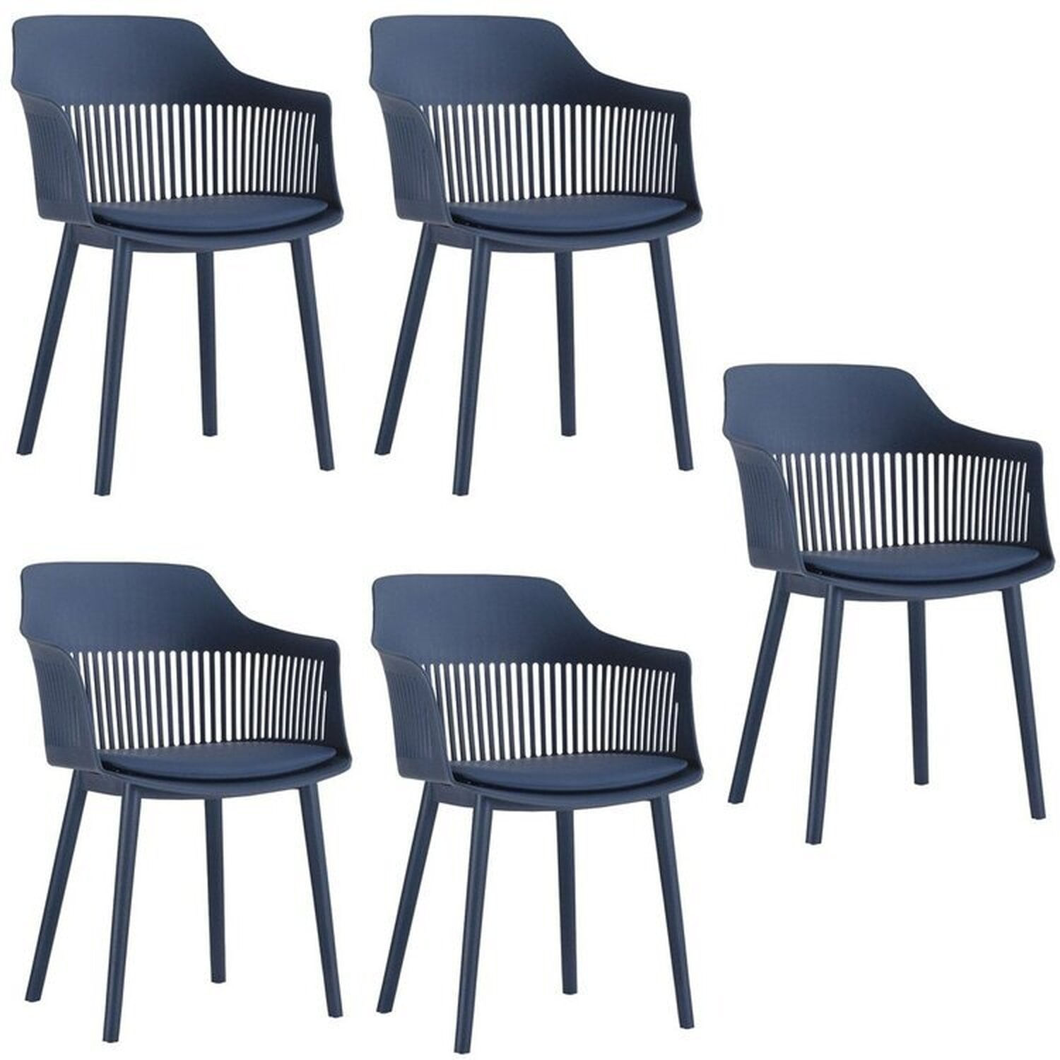 Kit Com 5 Cadeiras Para Sala De Jantar Marcela Azul