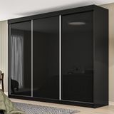 Guarda-roupa Casal 3 Portas 6 Gavetas Grajaú Yescasa Preto