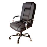 Cadeira De Escritório Presidente Em Corino Base Cromada Euro Ergo Decor Marrom