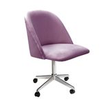 Poltrona Decorativa Gaia Giratória De Rodízio Para Sala, Quarto, Recepção Roxo