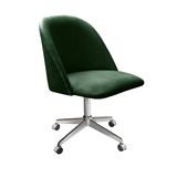 Poltrona Decorativa Gaia Giratória De Rodízio Para Sala, Quarto, Recepção Verde