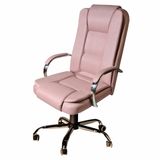 Cadeira De Escritório Presidente Em Corino Base Cromada Euro Ergo Decor Rose