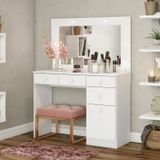 Penteadeira Camarim 1 Porta 4 Gavetas Charme Henn Branco HP