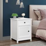 Mesa De Cabeceira 1 Gaveta 1 Porta Dm-112 Ditália Móveis Branco