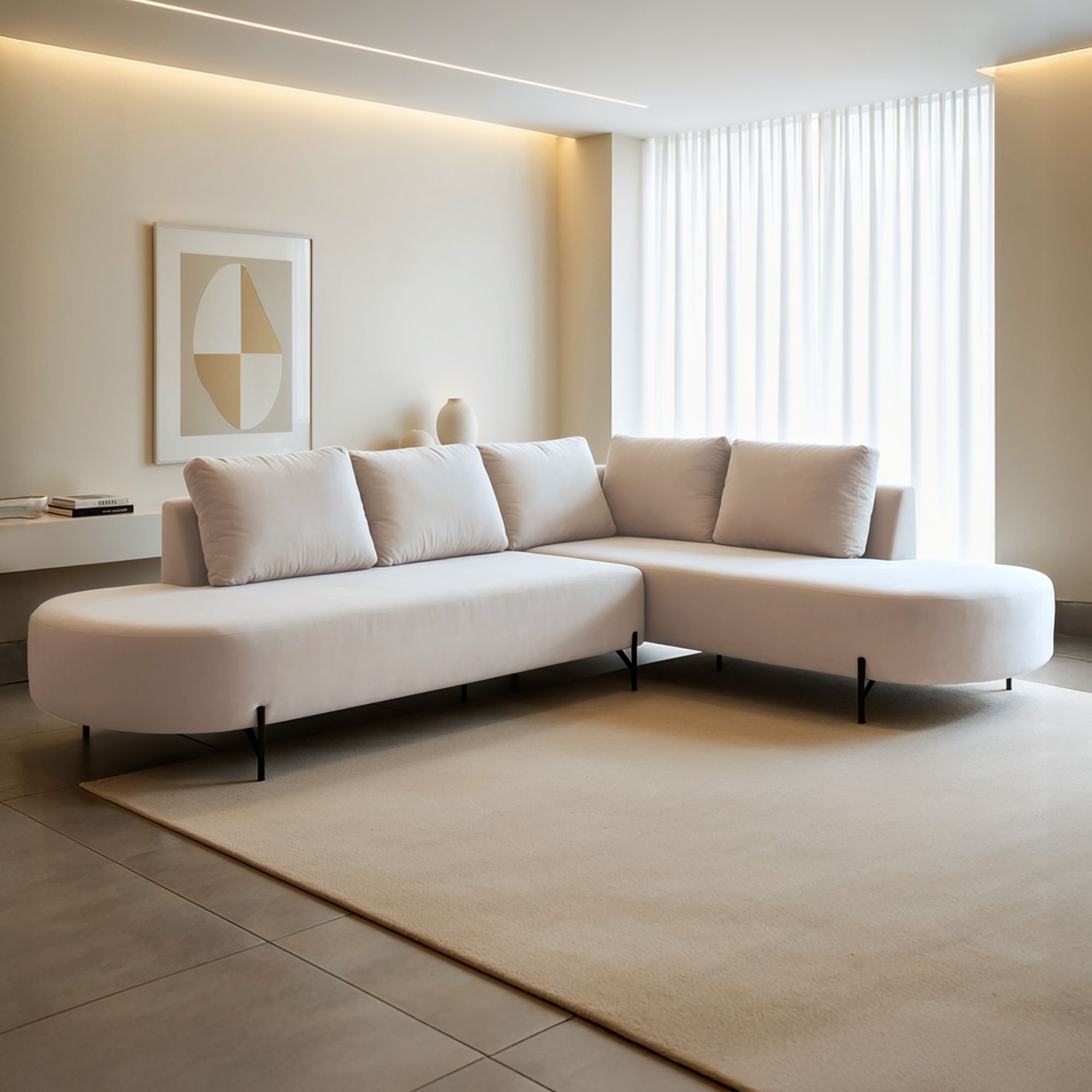 Sofá De Canto Boreal Base De Ferro Direito