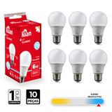 10 Lâmpada Led Bulbo A60 6w 6.500k Branca Fria Bivolt Kian