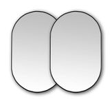 Espelho Oval De Parede 50x80cm Kit Com 2 Unidades Preto