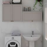 Kit De Armários Aéreos Para Área De Serviço 100% Mdf Acquaflex Branco/fendi