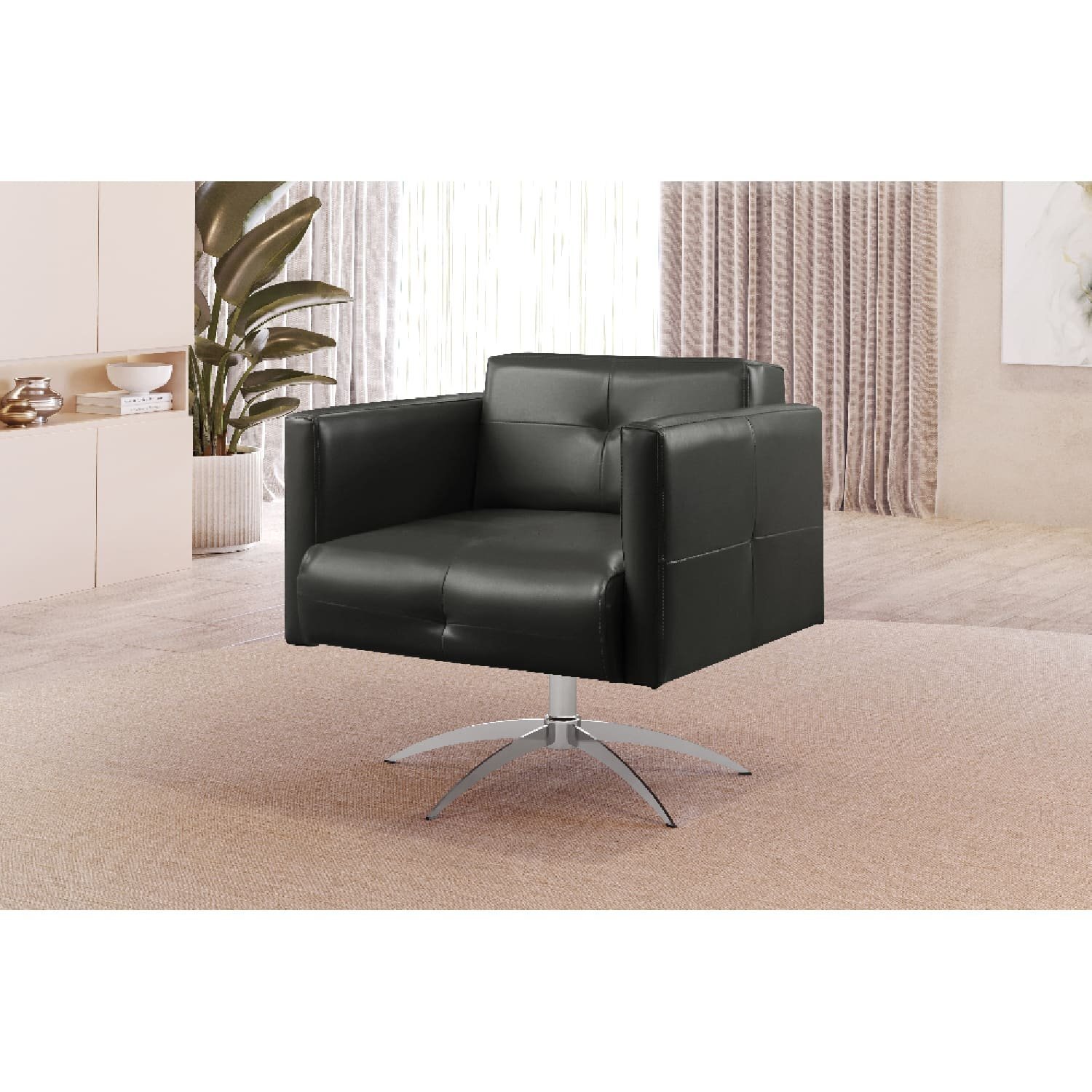 Poltrona Giratória Angra Base Alumínio Preto