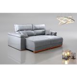 Sofá Retrátil E Reclinável 2 Lugares Dalia Suede Cinza
