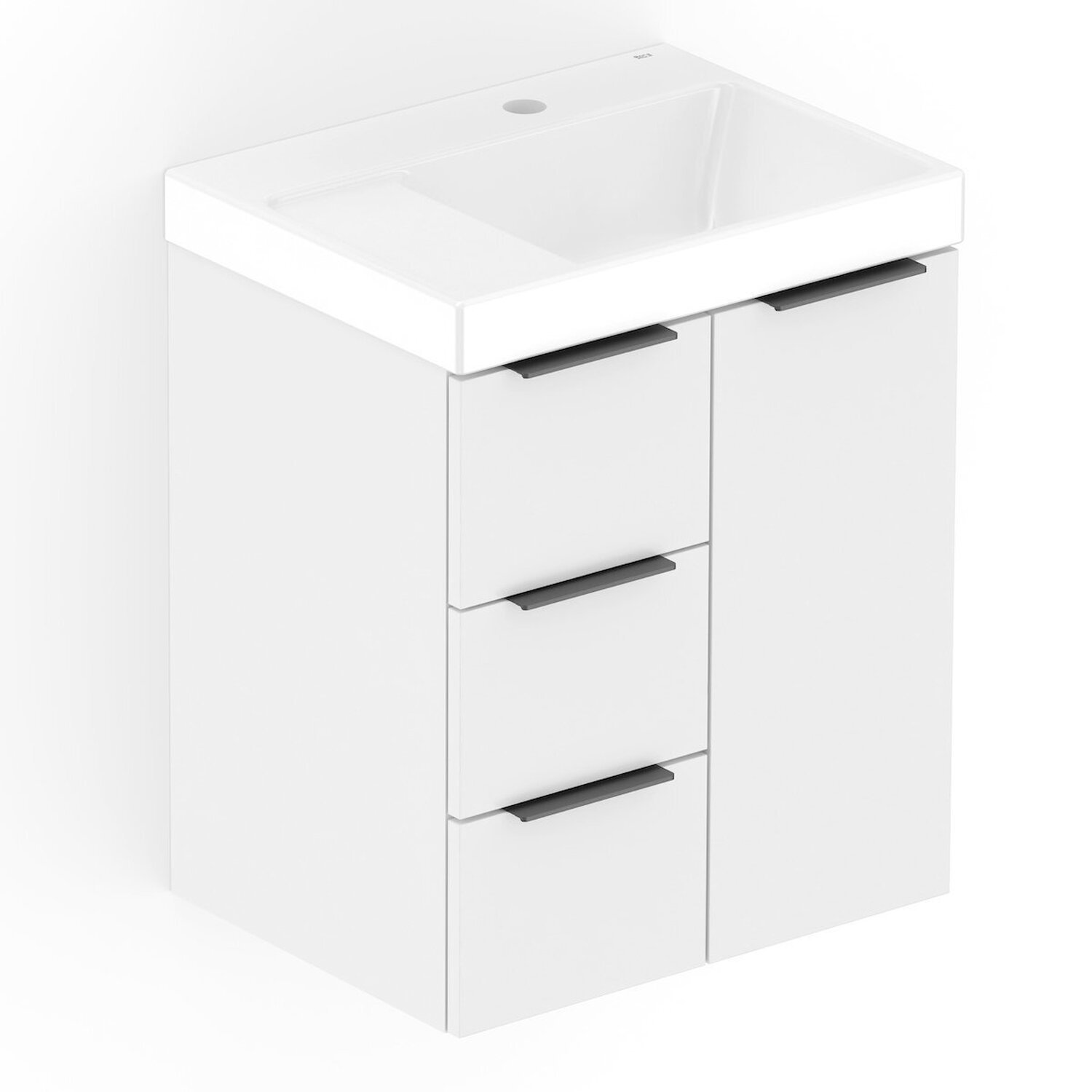 Kit Arenal Gabinete Gaveta E Porta 50x38 Com Cuba Branco