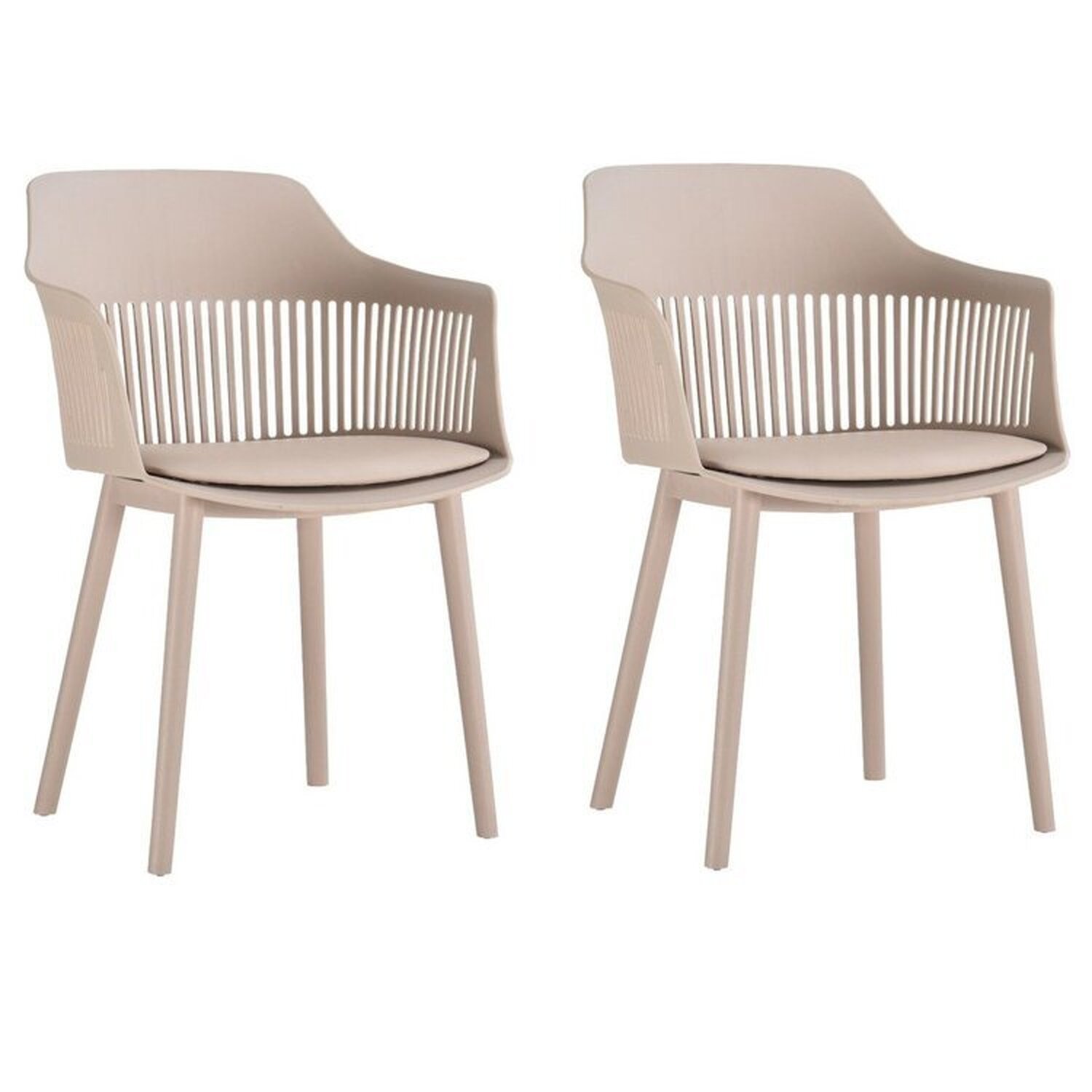 Kit Com 2 Cadeiras Para Sala De Jantar Marcela Nude