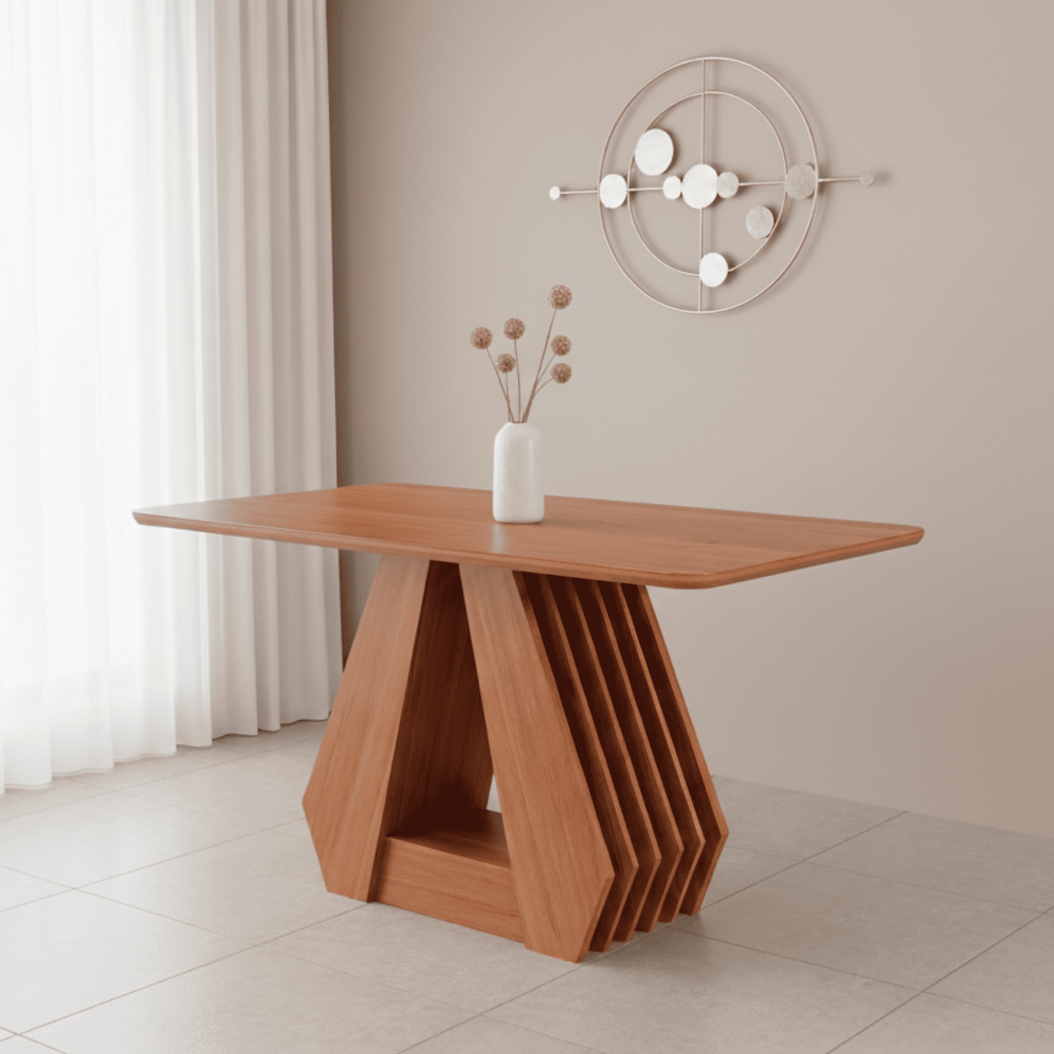 Mesa Agata 130 Cm Sem Vidro Estilo Moderno Cinamomo