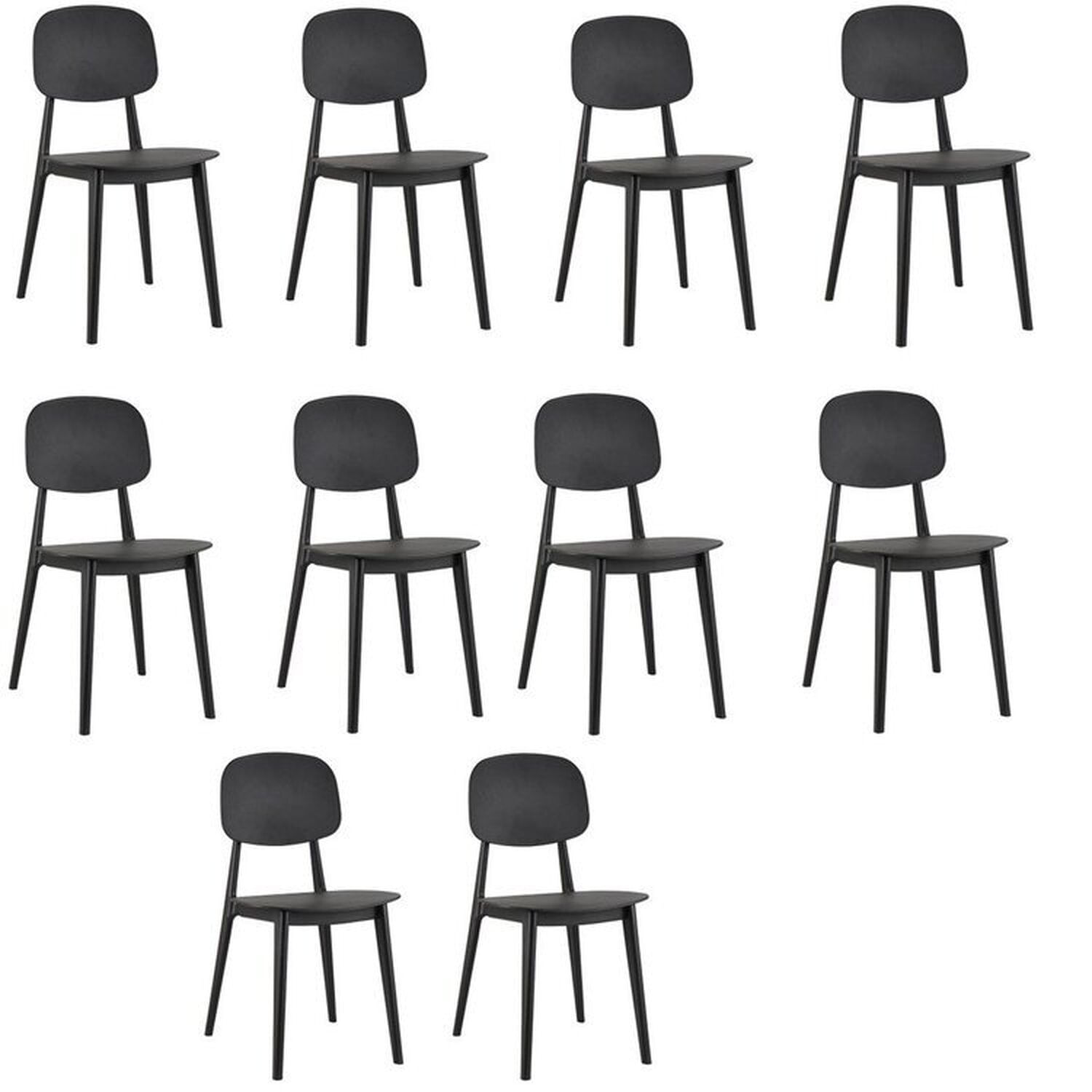 Conjunto 10 Cadeiras Cátia Polipropileno Preto