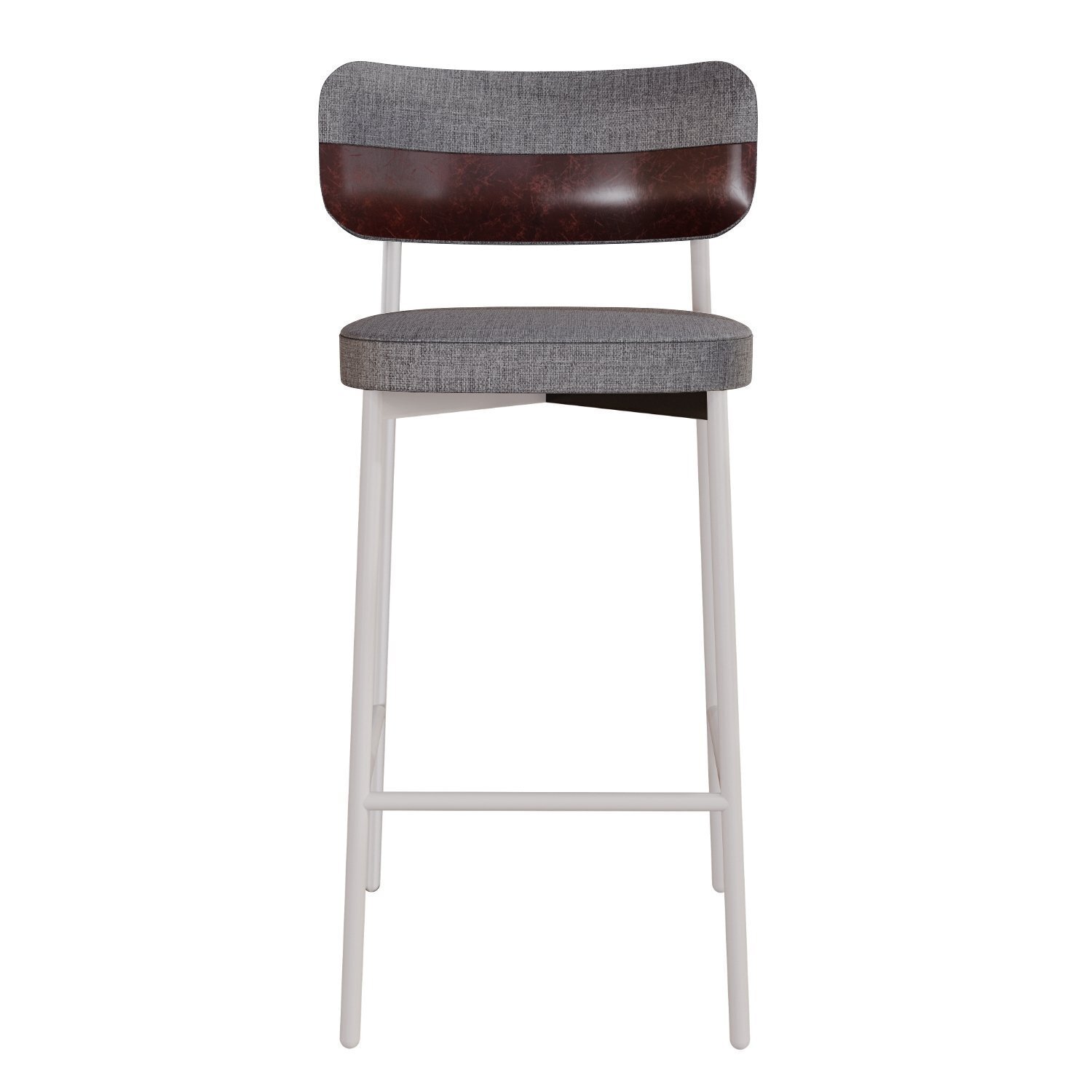 Banqueta Alloa Fixa Com 4 Pés 50 X 44,7 X 163,5cm Com 1 Unidade Cinza/café/branco Epoxi