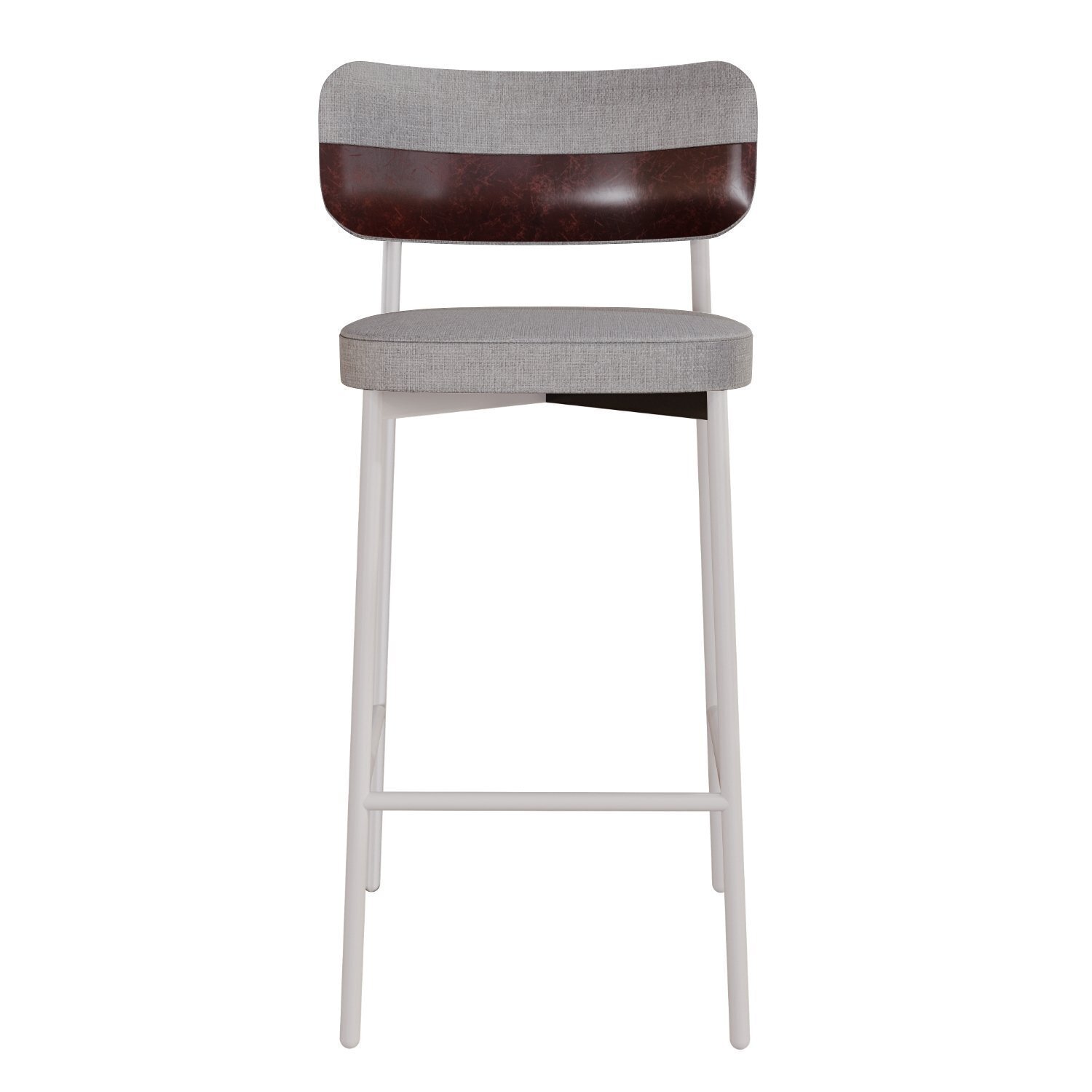 Banqueta Alloa Fixa Com 4 Pés 50 X 44,7 X 163,5cm Com 1 Unidade Cinza Claro/café/branco Epoxi