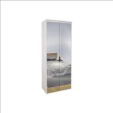 Módulo 900 Mm 2 Portas De Espelho Com Cabideiros Belmax Branco