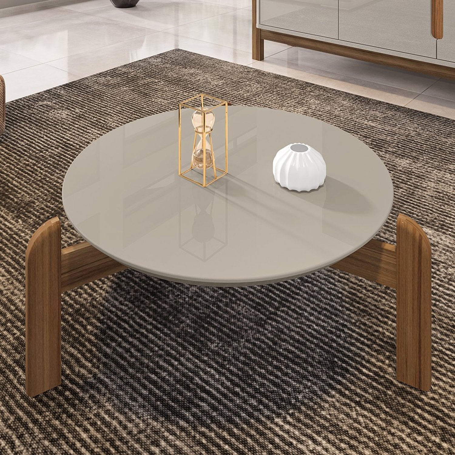 Mesa De Centro Lizz Casa D Off White/cedro