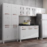 Cozinha Completa 14 Portas 2 Gavetas 3 Vidros Mirage New Branco