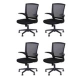 Kit 4 Cadeiras Para Escritorio Diretor Giratoria Milao 3314 Preto