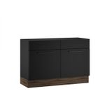 Balcão Em Aço De Cozinha 2 Portas Com Rodapé Vpc Sem Tampo Exclusive Itatiaia Grafite/preto Matt