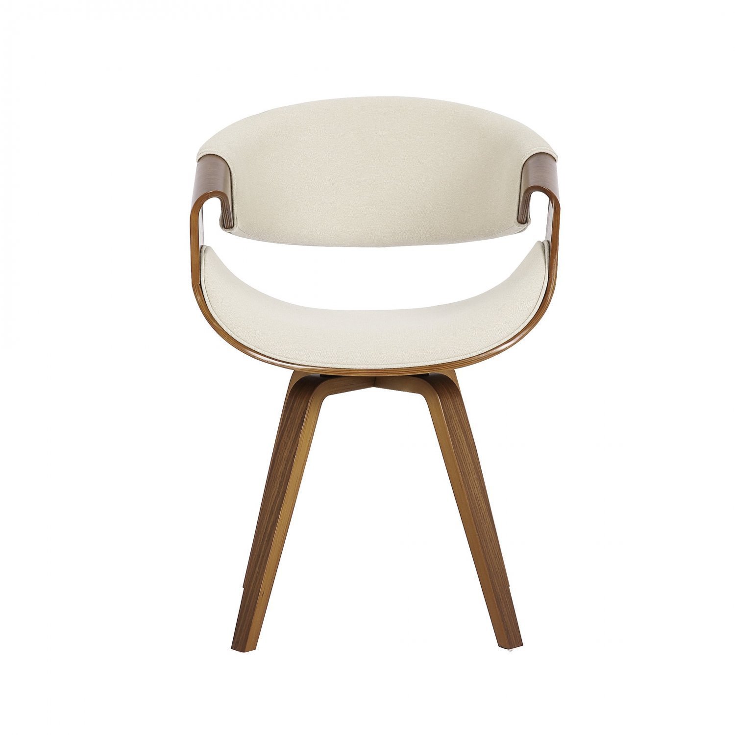 Cadeira Poltrona Giratória Em Madeira Maciça E Linho Nicole Creme