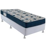 Cama Box Colchaõ Iso D28 Solteirão Ortobom Azul E Branco