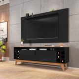 Rack Com Painel Para Tv Até 60 Polegadas Retrô Com Adega Wine Esmeralda Casa D
