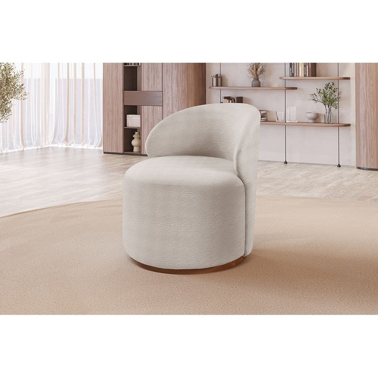 Poltrona Curva Moderna Brenda Design Arredondado Nude
