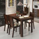 Conjunto para Sala de Jantar Mesa e 4 Cadeiras Rosie Madesa Rustic/Hibiscos